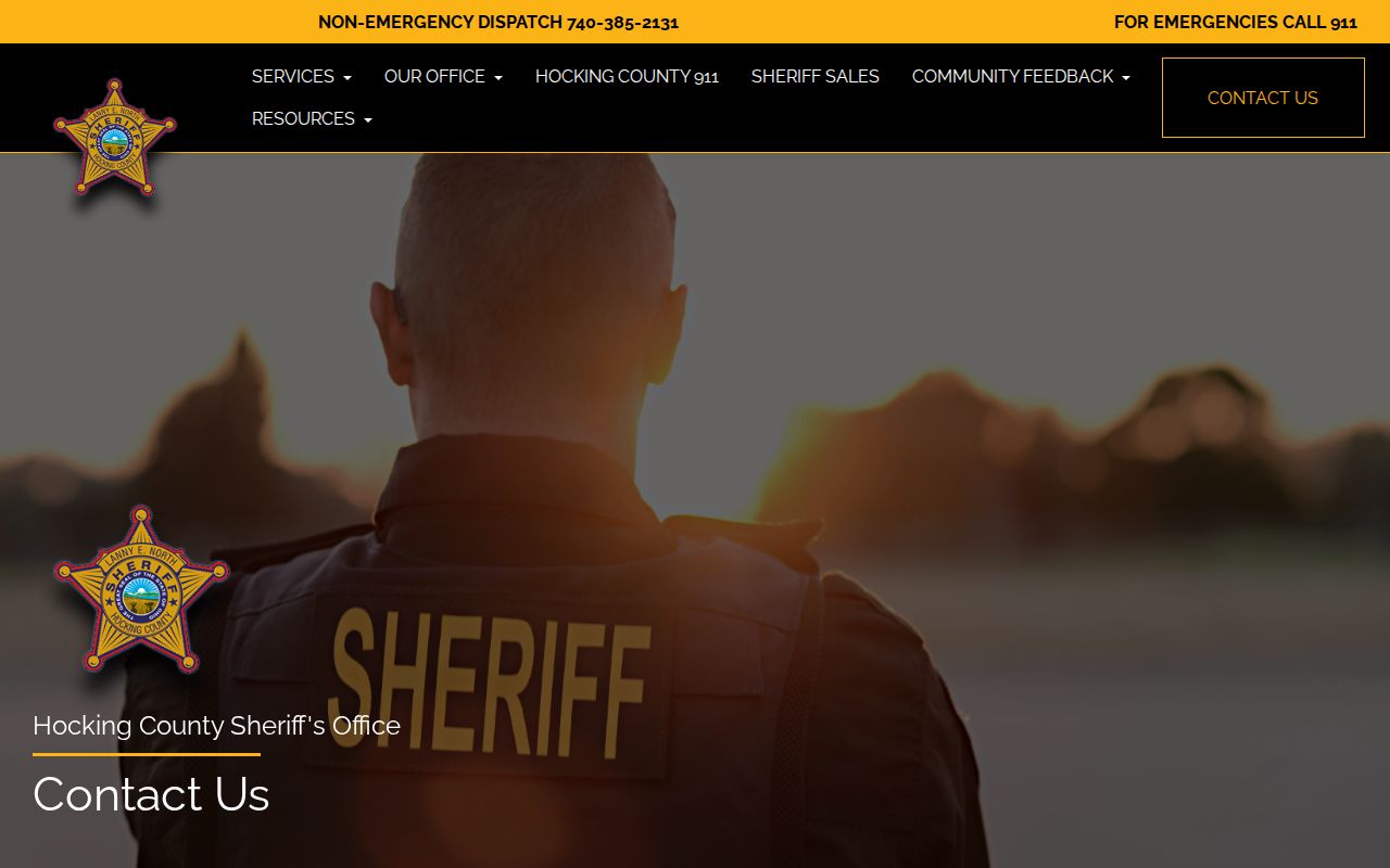 Hocking County Sheriff contact and records source for same-day release records